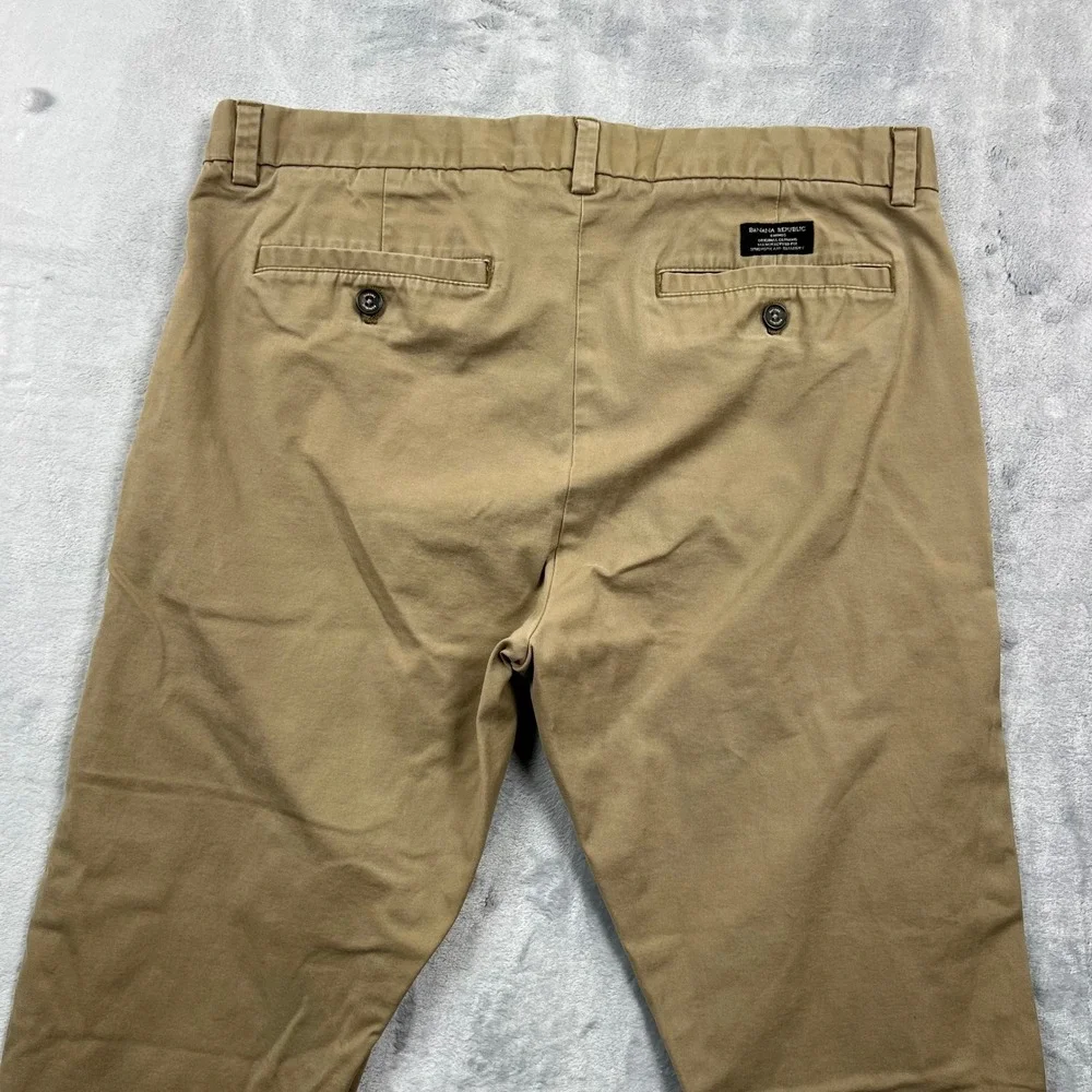Banana Republic Fulton Skinny Chino Men 35x30 Khaki Stretch Cotton Pants
